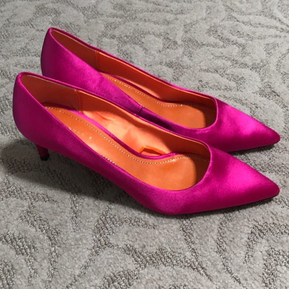 hot pink kitten heels